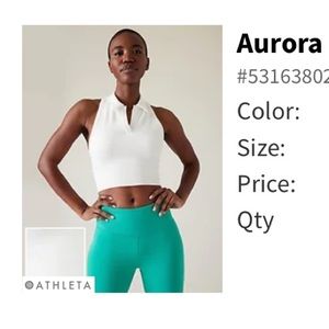 Aurora Crop Polo Top Athleta Size Small White